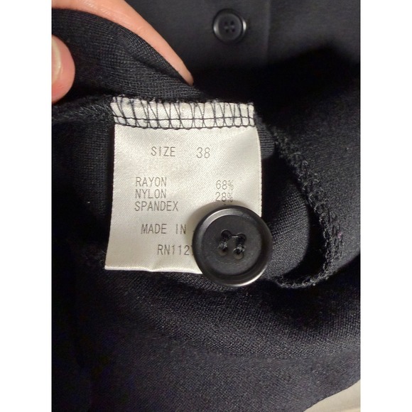 Jarbo Black Blazer Jacket Womens Size 38 Button Front Long Sleeve - Picture 4 of 8